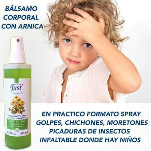 Balsamo De Arnica Spray 200ml Swiss Just Moretones Picaduras