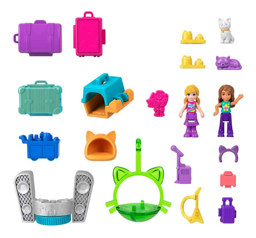 Polly Pocket Set De Juego Avión De Gatito Micro Multicolor