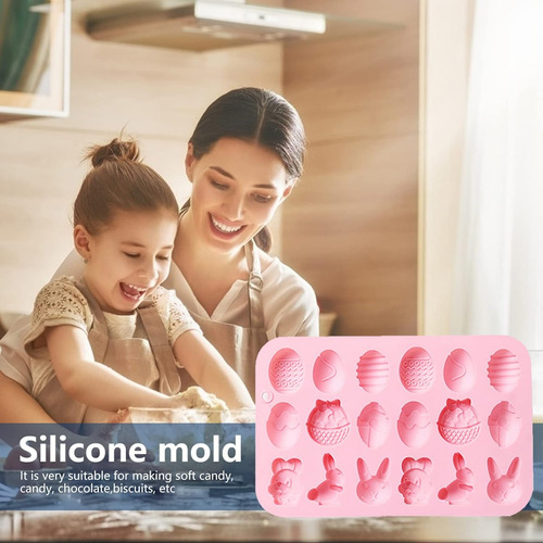 Pascua Silicona Molde Chocolate 2 Piezas Huevo Conejo ...