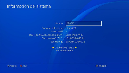 Playstation 4 Slim Con Magia Goldhen (automático) Luckfox Negro