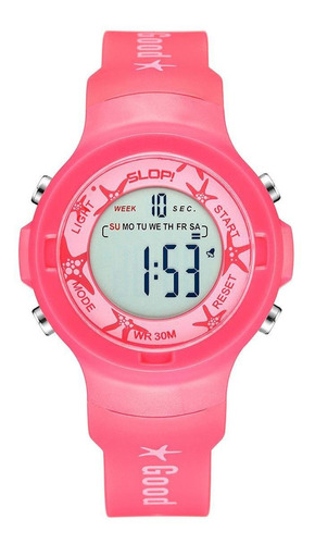 Reloj Para Niña Digital Slop Para Niña Sw82204 Color Rosa Color del fondo Gris