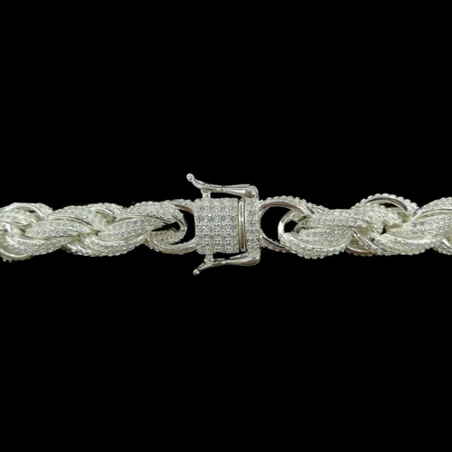 Pulsera Hombre Torzal Diamanta1 Plataley.925 Duodeluxejoyas®
