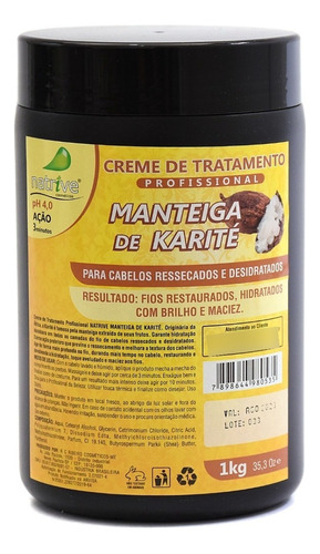 Creme De Tratamento Capilar Manteiga De Karité 1kg Natrive