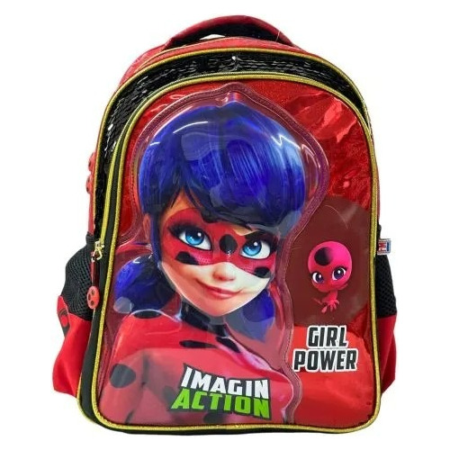 Kit Mochila Lonchera Y Lapicera Lady Bug Primaria Vs2193