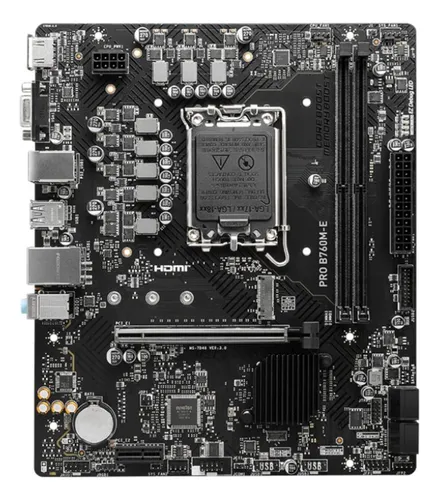 Motherboard Msi Pro B760m-e Ddr5 Lga 1700 Intel Color Negro