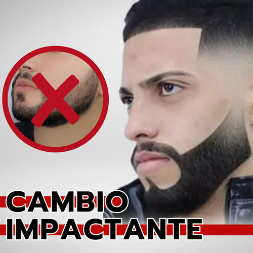 Hombre Cejas Impecables Temporal Pluma Barba L