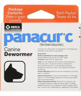 Panacur C Canine Dewormer (fenbendazole) 3 Pack-4 Gramos