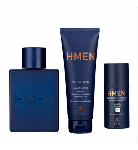 Imagem 1 de 5 de Perfume H-men 75ml + Desodorante Rollon E Gel Capilar