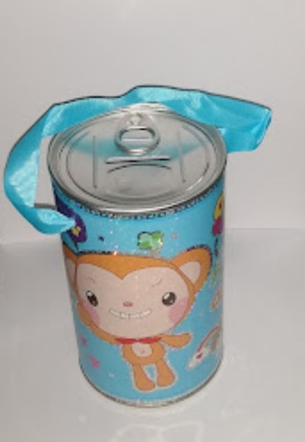 Imagen 2 de 4 de Alcancía Metálica 16cm Sellada, Diseño Animado Niños / Ekele