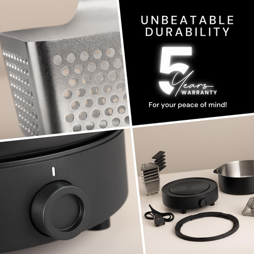 Set De Fondue Eléctrico De Acero Inoxidable 3l Con Cacerola