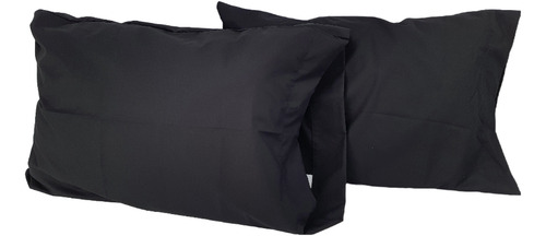 Set 2 Almohadas Almoda Estandar Con Funda Negra Relleno Pell