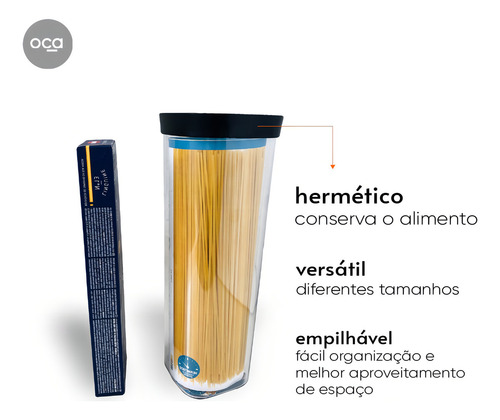 Pote Hermético 2000 ml Para Macarrão Espaguete Cor Rosa