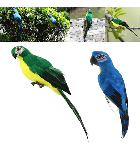 2 Plumas De Pájaro Coloridas, Decoración Para El Jardín