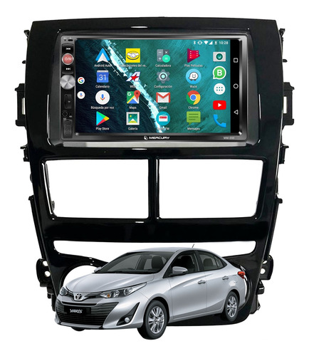 Pantalla Stereo 7 Pulgadas Mirror Toyota Yaris Negro Mate