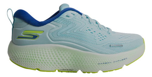 Zapatillas Skechers Go Run Max Road 6 Mujer Running Celeste