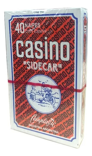 Baraja Casino Sidecar 40 Cartas Naipes Españolas X5u Roja Reverso Rojo Idioma Español