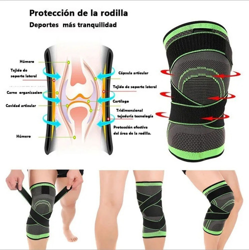 Imagen 4 de 9 de Rodillera Elastica De Compresion Gym Correr, Deportes