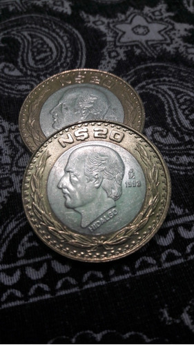 Moneda 20 Nuevos Pesos Hidalgo 1993 Poco Circuladay Brillosa