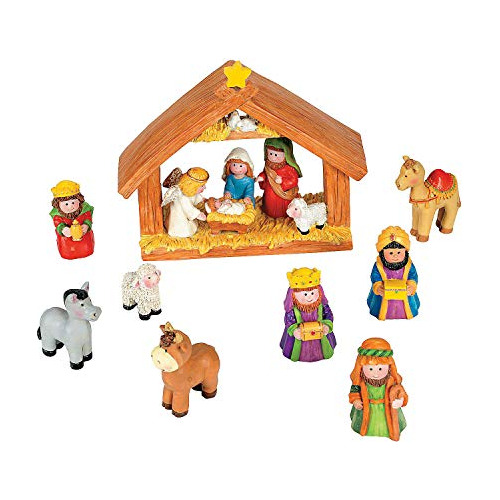 Conjunto De Natividad De Navidad Miniatura  9 Piezas In...