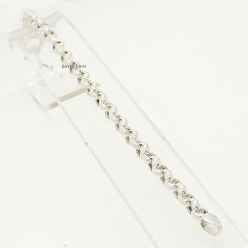 Pulsera Mujer Plata 925 Rolo 6 Mm Cm Cierre Marinero Diámetro 0.6 Cm Largo 20 Cm