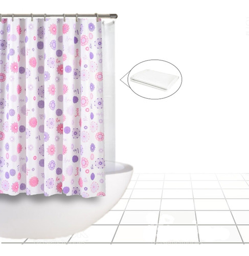 Cortina De Baño Moderna Plástico Pvc Diseño Doble Protector