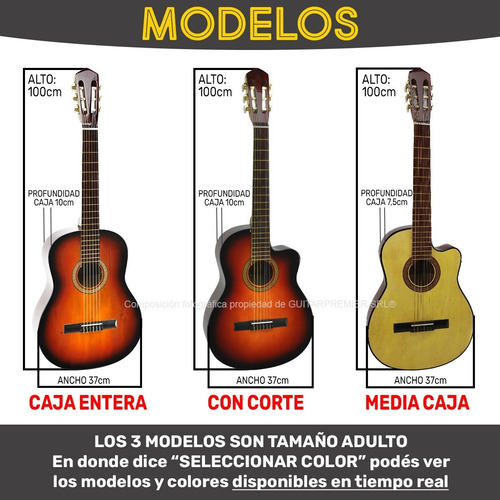 Imagen 2 de 10 de Guitarra Electro Criolla C/ Corte Acustica Funda Pua Colores