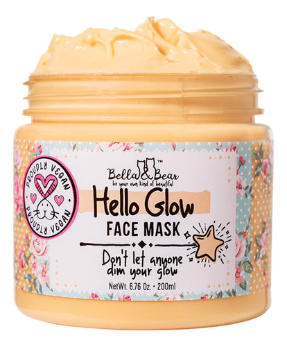 Bella & Bear Hello Glow - Mascarilla Facial Para Refinar E .