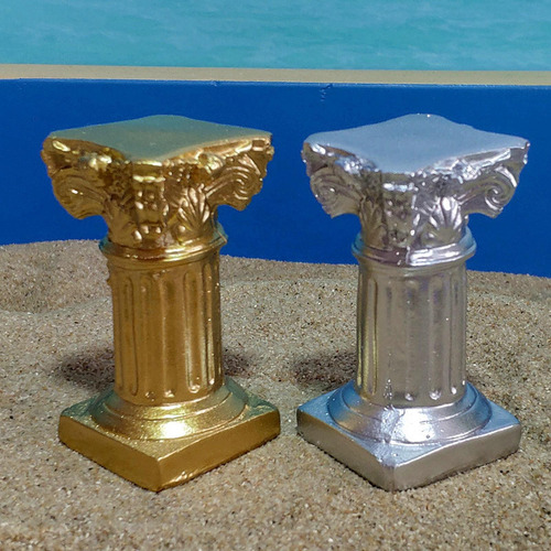 Suporte De Castiçal Com Coluna Romana Resinada Decoração