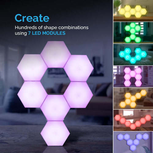 Luces Led Hexagonales Para Pared Con Control Ideal Para Sa