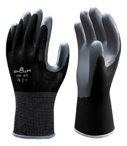 24 Pares De Guantes De Trabajo Atlas 370 Negros, Talla L, 37