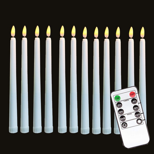 Kit 12 Velas Led Parafina C/ Controle Remoto