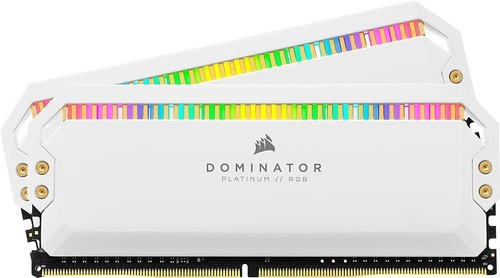 Memoria RAM Dominator Platinum RGB gamer color blanco  32GB 4 Corsair CMT32GX4M4C3600C18W