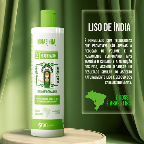 Kit Completo Indiazinha Progressiva Organica Liso Sem Formol