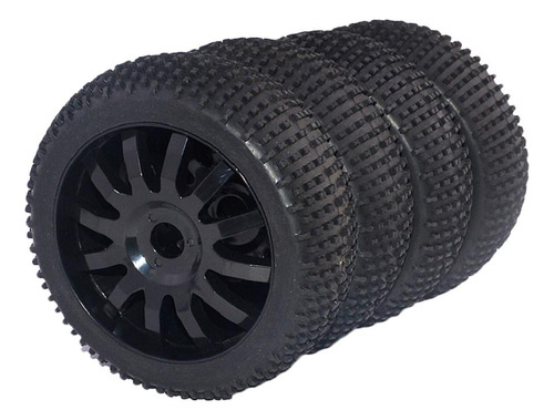 3 Llantas Y Neumáticos Para Rines Rc 1/ Hsp Car Black