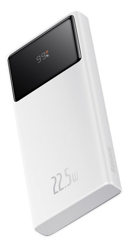 Banco de potência de carregamento rápido digital Baseus 10.000 mah 22,5 w branco