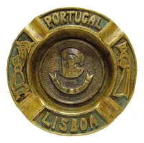 Comprar Cenicero Macizo En Bronce Antiguo De Portugal