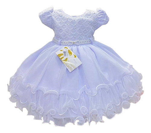 Vestido Festa Infantil Branco Batizado Catequese Eucaristia