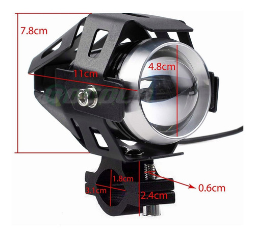 Imagen 3 de 9 de X2 Lámpara Luz Foco Neblinero Led U5 Universal Para Moto