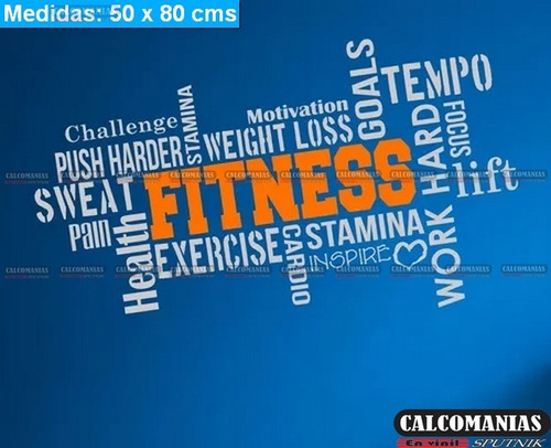 Vinilo Decorativo Gym Gimnasio Frases Fitness Personalizado