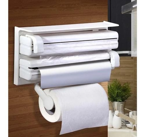 Imagen 2 de 4 de Dispensador Porta Rollo Triple Toalla Nova Cocina Alusa Film