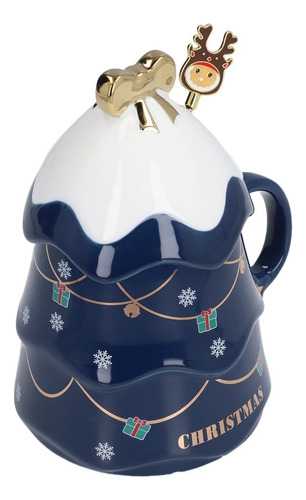 Taza De Cerámica En Forma De Árbol De Navidad Con Tapa