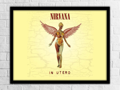 Cuadro Nirvana Música Con Vidrio 33x44 Cm