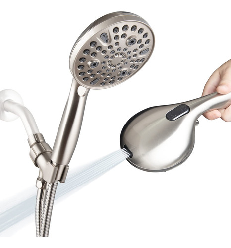 Cabezal De Ducha De Mano Alta Presión 4.7 Pulgadas 10 Ajuste Níquel Cepillado (brush Nickel) Cepillado