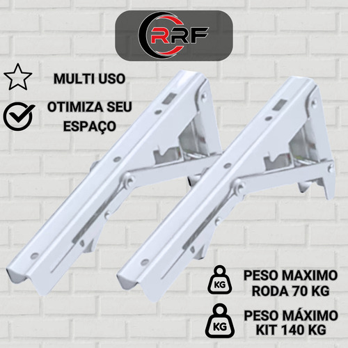 Mão Francesa 20cm Cantoneira Invisível Suporte Invertida Aço Reforçado Rrf