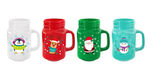 Utencilio Navideño De Cocina Set De  5 Tazas Colores Surtido