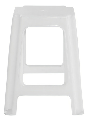 Banqueta De Plastico Acero Cuadrada Resistente Jardin Color Blanco Garden Life
