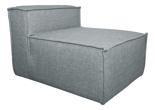 Sillón Modulo Central Latt Lino Dalton Color Gris Medio