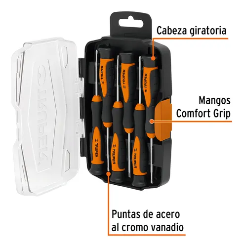 Juego De Destornillador De Precisión 6 Piezas Truper 14156