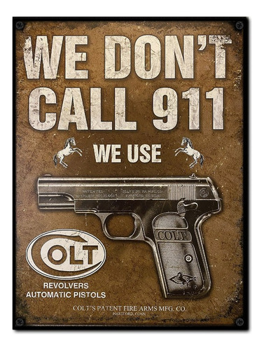 #1434 - Cuadro Decorativo - Colt Arma Armería Tiro Poster 