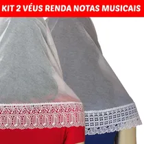 Comprar Kit Com 2 Véus Ccb Renda Notas Musicais + Frete Grátis